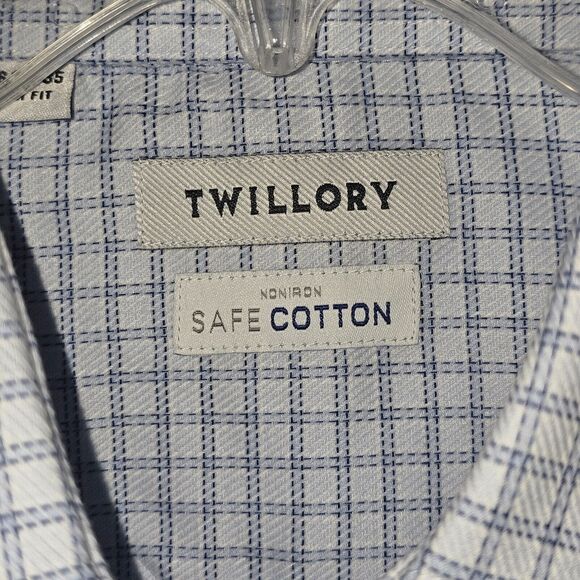 Men's Blue Checkered Casual Button Down Shirt - Picture 5 of 14